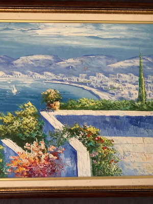 Πίνακας ζωγραφικής 38x49 εκατοστά με κάδρο μεταχειρισμένος
