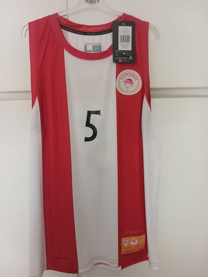 Olympiakos basketball jersey 100 years anniversary, size large, number 5