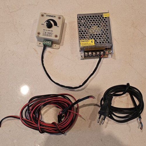 Led installation set used with driver, dimmer and cables