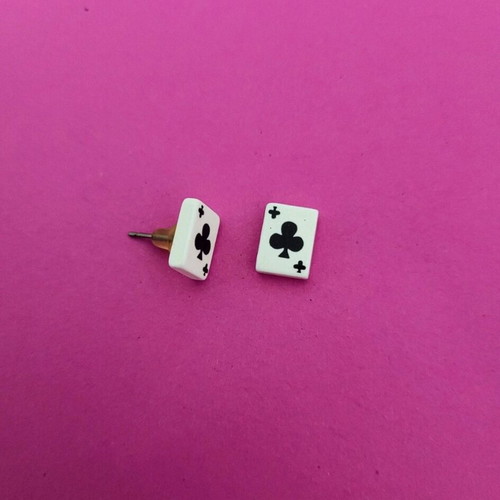 Deck of Cards earrings like new, hypoallergenic steel