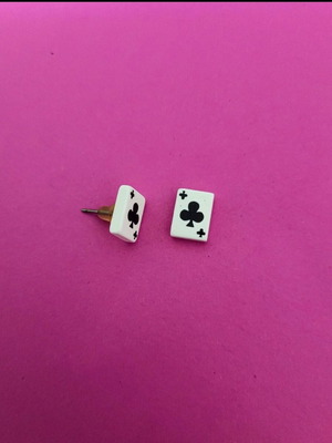 Deck of Cards earrings like new, hypoallergenic steel