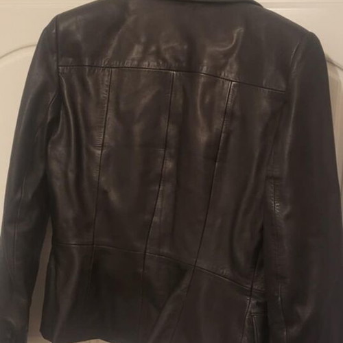 Women's leather jacket small size, like new, black with warm lining