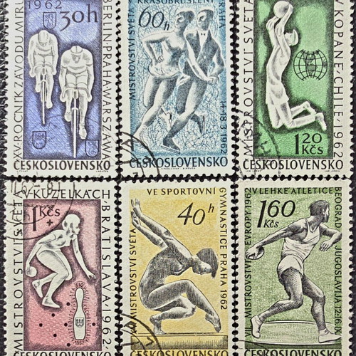 Czechoslovakia 1962 stamp set, 6 pieces