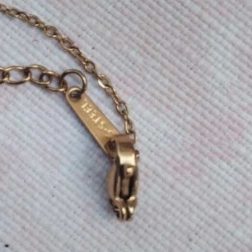 Chain with cross green and gold new