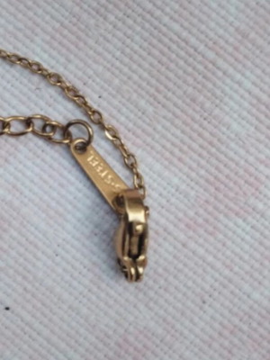 Chain with cross green and gold new