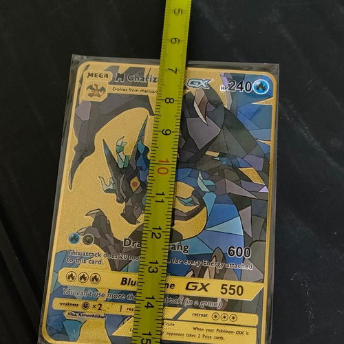Pokémon Mega Charizard X GX Gold Metal Card like new