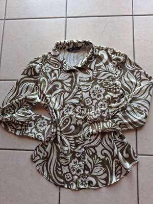 Zara satin women's shirt medium oversize like new beige and khaki
