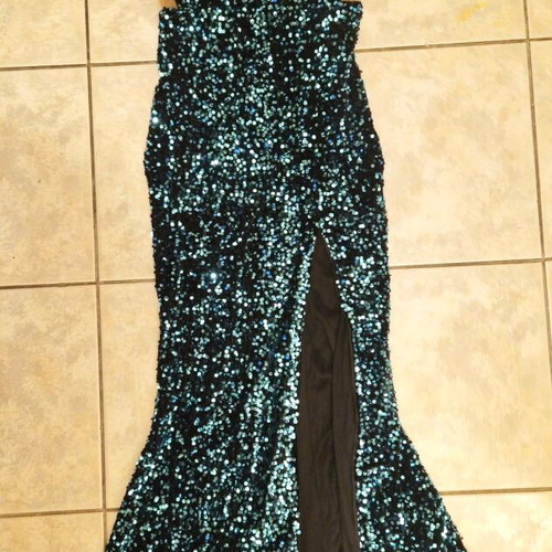 Prom dress with sequins like new, turquoise, size S