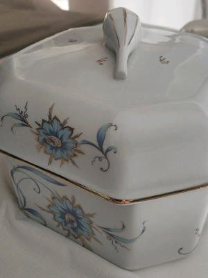 Limoges porcelain vintage fondue bowl with 24K gold finish like new