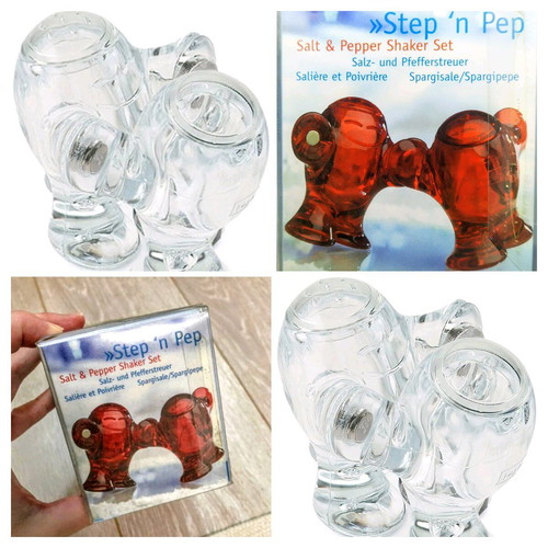 Step 'n Pep Salt and Pepper Shaker Set by Koziol Germany new