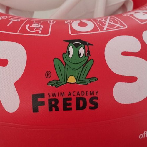 Freds Swimtrainer Classic baby swim trainer used, red, 3 months to 4 years