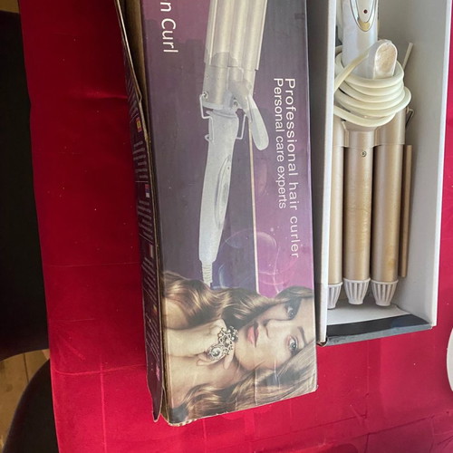 Hair curler used with three barrels for wavy curls