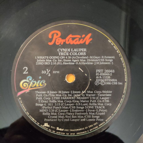 True Colors LP by Cyndi Lauper used, Greek pressing 1986, pop