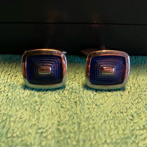 Cufflinks slightly used, blue
