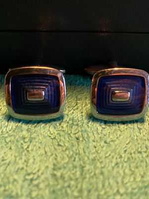 Cufflinks slightly used, blue
