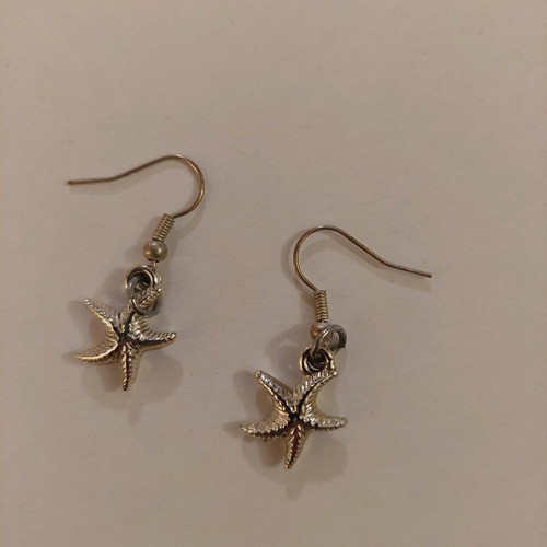 Starfish earrings like new, silver
