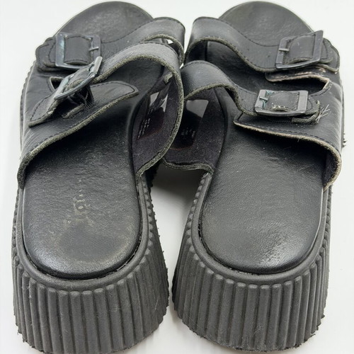 Tamaris leather platform sandals size 40 used, black