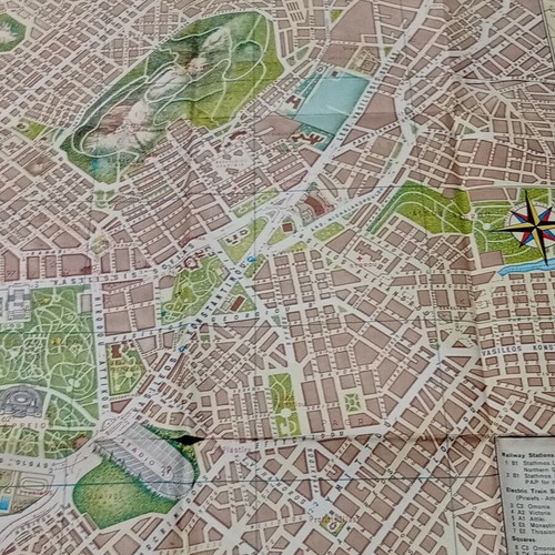 Vintage Athens Map-Plan used, Editions C. Gouvoussis 1950s-60s