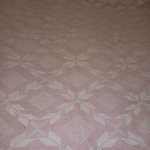 Handmade crochet blanket with pillowcase like new