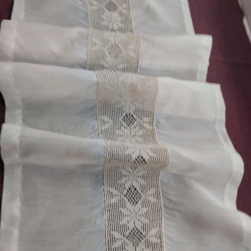 Handmade embroidery new, beige, 125x45 cm