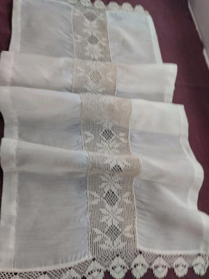 Handmade embroidery new, beige, 125x45 cm
