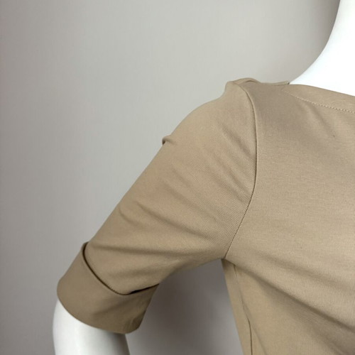 Lauren Ralph Lauren Boat Neck Half Sleeve Blouse Top new, beige, size M