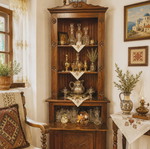 Authentic Naxian Corner Showcase solid wood like new