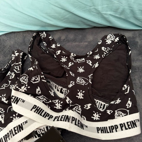 Philipp Plein underwear women 2 bras large new black and white