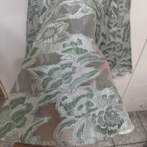 Toi&Moi dress mint color with embossed floral design, size L