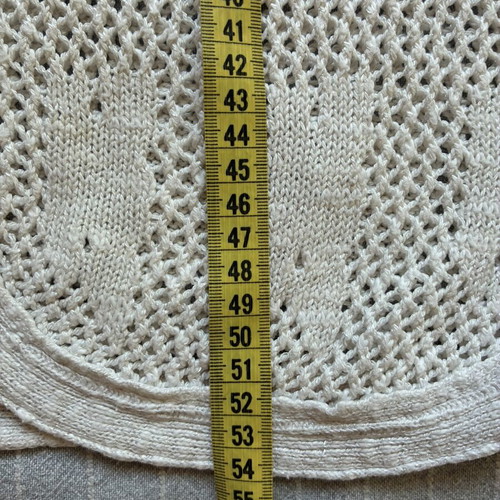 Vintage Off White Crochet Open Knit Vest Button Cardigan