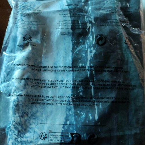 Waterproof shower curtain with dolphin print and blue rings 2x1.80 new