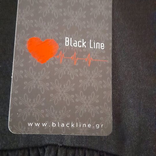 Μακρύ φόρεμα Black Line μέγεθος Μ καινούργιο, μαύρο με σκίσιμο μπροστά και βαμβάκι στο στήθος
