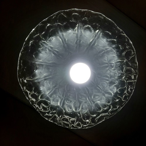 Murano Ice Glass Vintage Ceiling Light 38cm Mazzega 1970s