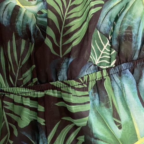 Swim Lushoire tropical print dress with waist tie, Shein