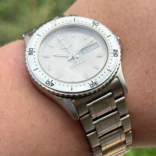 Longines Admiral 5 Star automatic watch used, steel, gray