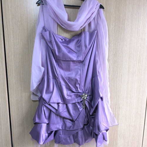 Purple strapless evening dress like new with free pashmina