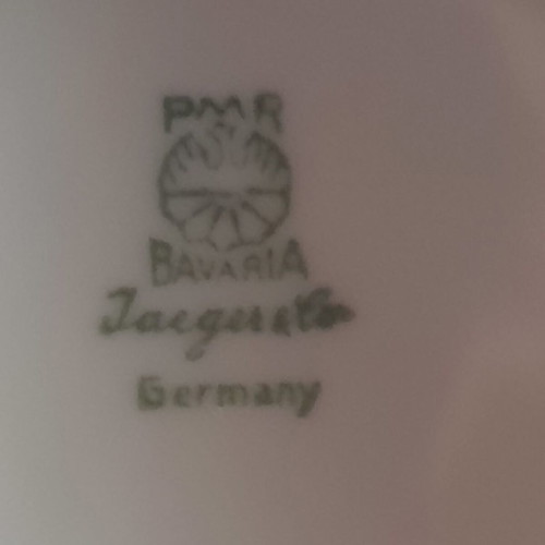 Vintage Jaeger & Co PMR porcelain fondue pot used, Bavaria 1950s