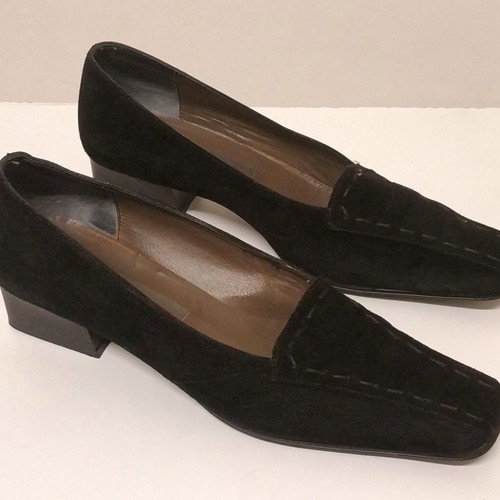 Moschoutis suede leather pumps used, size 38, black