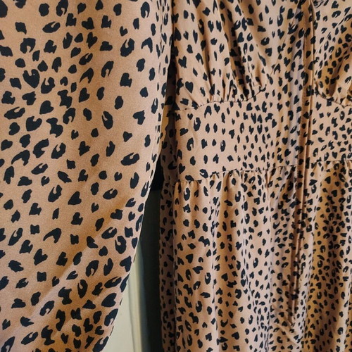Shein Curve midi dress like new, beige and brown