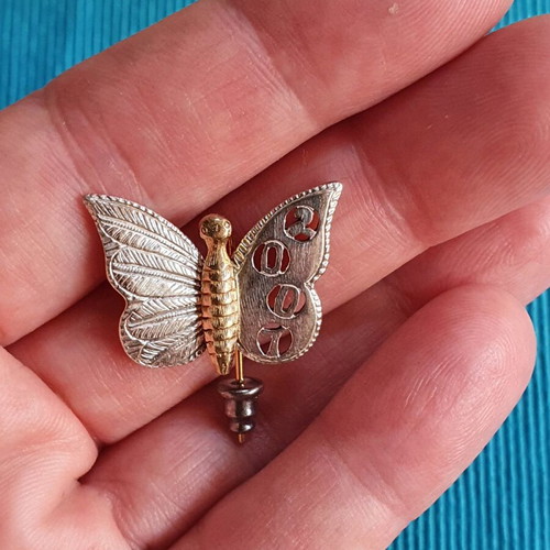 Silver 925 Butterfly Brooch 2007 like new, silver and gold