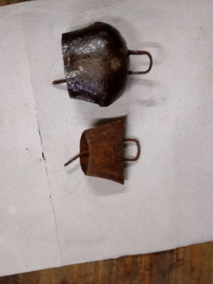 Animal bells used, old handmade forged set of 2