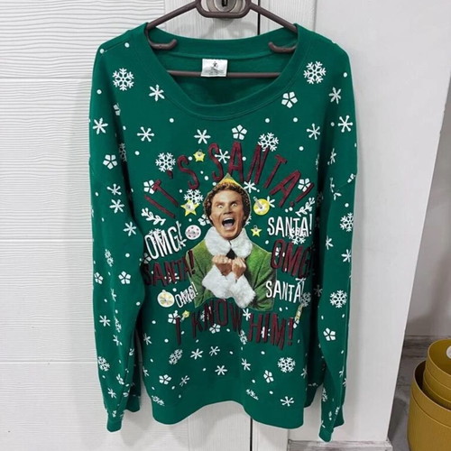 Elf Movie Christmas Sweatshirt XXL like new, green