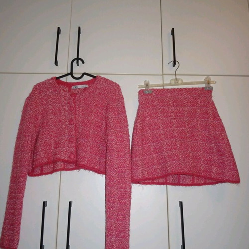 Zara pink set pullover and skirt new