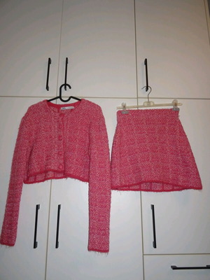 Zara pink set pullover and skirt new