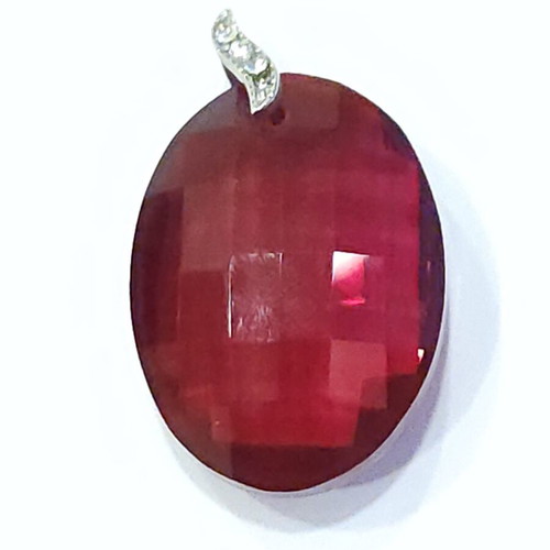 Pendant with red stone Swarovski type like new