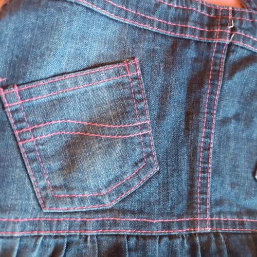 Allouette denim dress for girl 3 years 98 cm like new, pink details