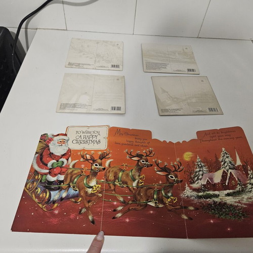 Postcards used, set of 4 from Iasi Romania with Christmas card gift