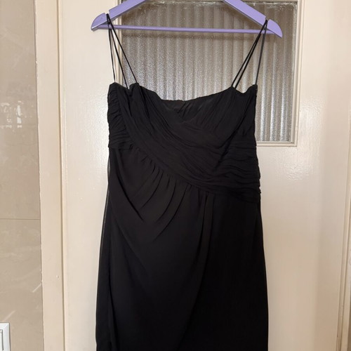 Zara black evening dress draped chest size L new with tag