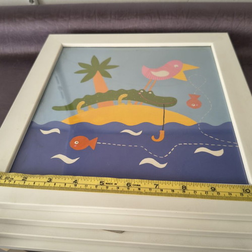 IKEA SMARR set of 4 kids' framed prints, 30x30 cm, white frame