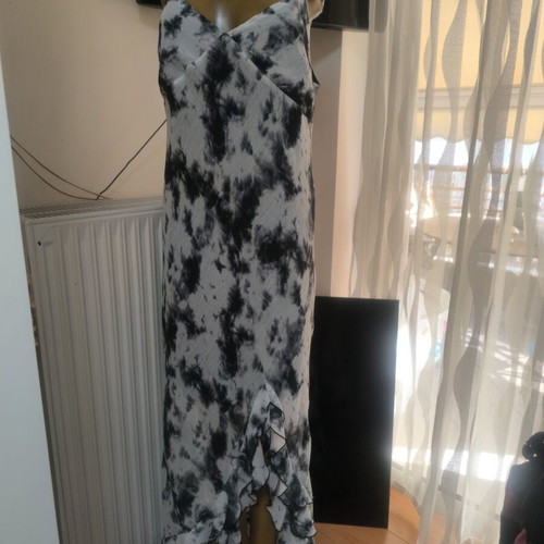 Primark Maxi Dress Tie-Dye size XL like new, black and white